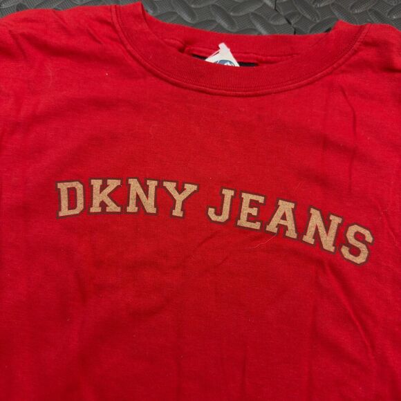 DKNY Jeans Active Shirt Mens XL Red Stretch Long Sleeve Crew Neck Pullover Tee - Picture 3 of 7